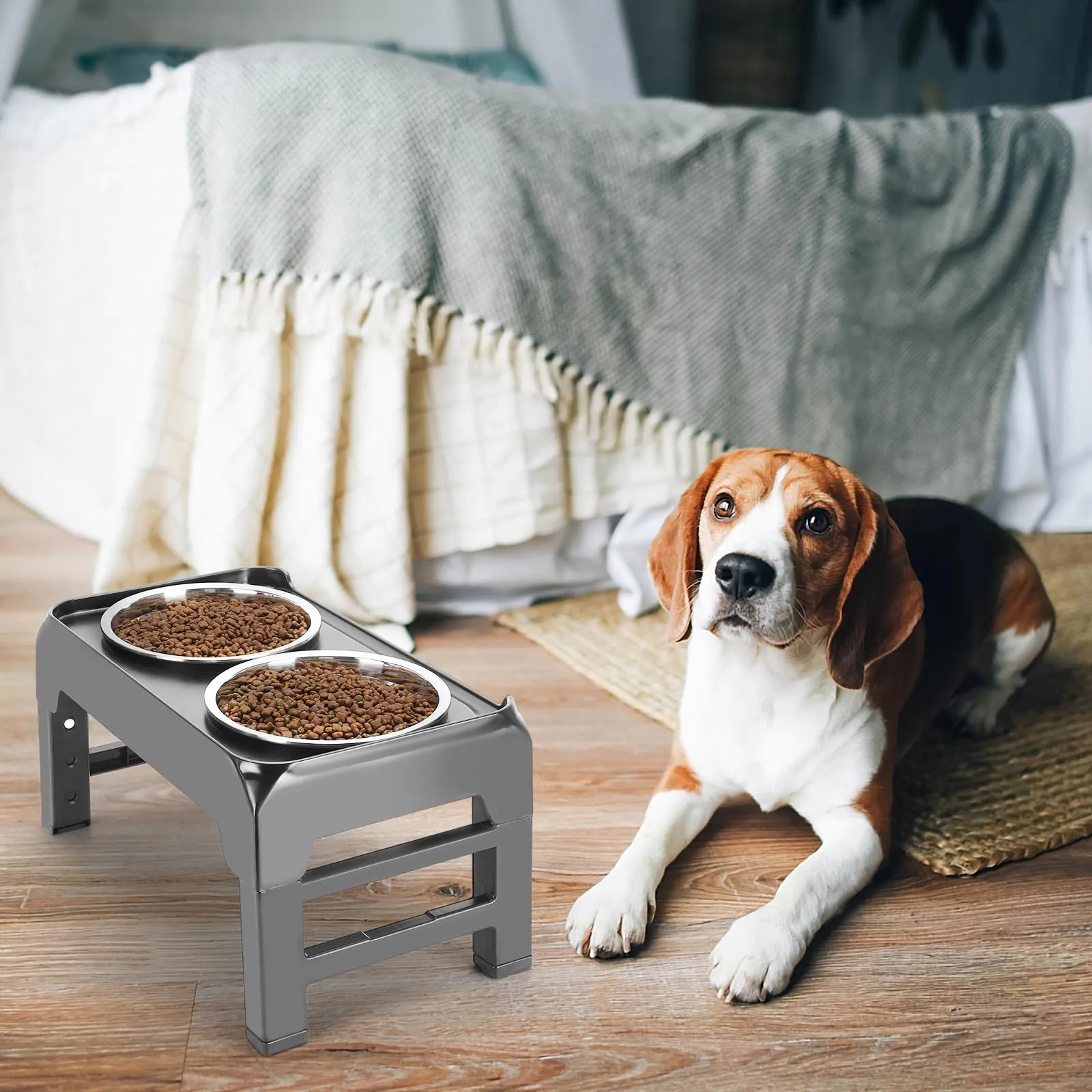 2 Pack 6 Cups 8" Stainless Steel Dog Bowls 50oz Thickened Durable Replacement Dog Food Bowls for Food and Water, Fit for COMESOON Dog Bowl Stand DB-B01/DB-B03 Replacement Bowls x2