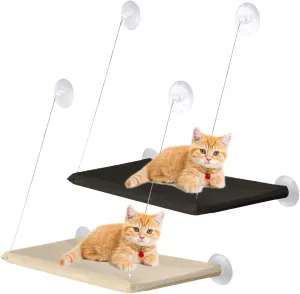 2 Pack Cat Window Perch, Cat Window Hammock Cat Bed Window with 4 Strong Scution Cups, Cats Window Shelf for Kitty Pet Kitten