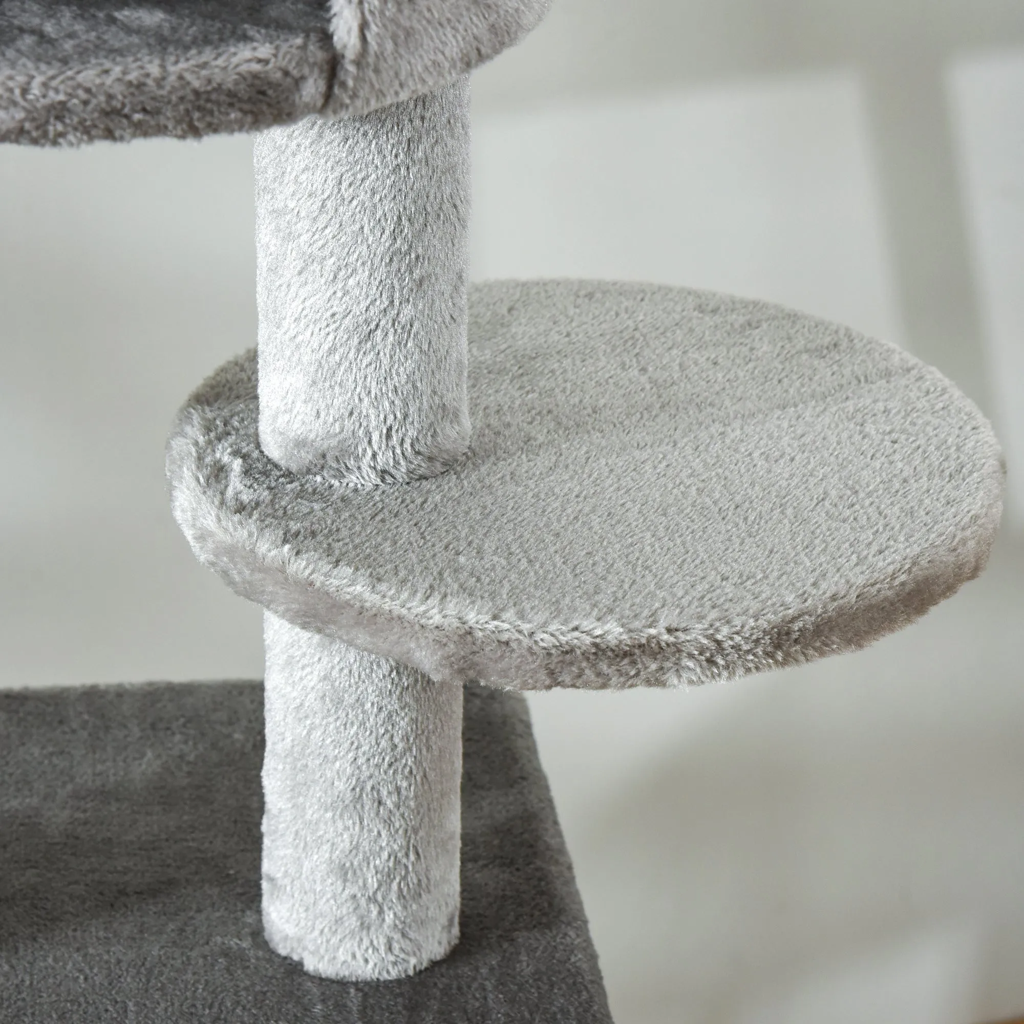 255cm Floor To Ceiling Cat Tree for Indoor Cats Climber Scratching Post Adjustable Height Play Tower Removable Cover Grey