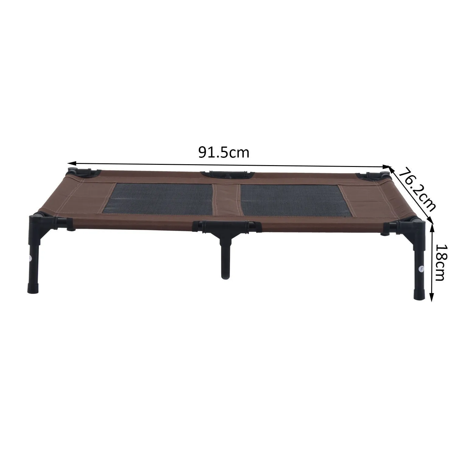 91.5Lx76.2Wx18H cm Elevated Pet Bed-Brown/Black Frame