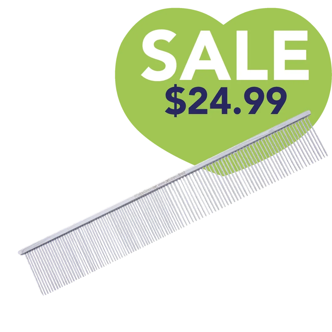 9" 50:50 Fluffing & Finishing Comb by PetStore.Direct