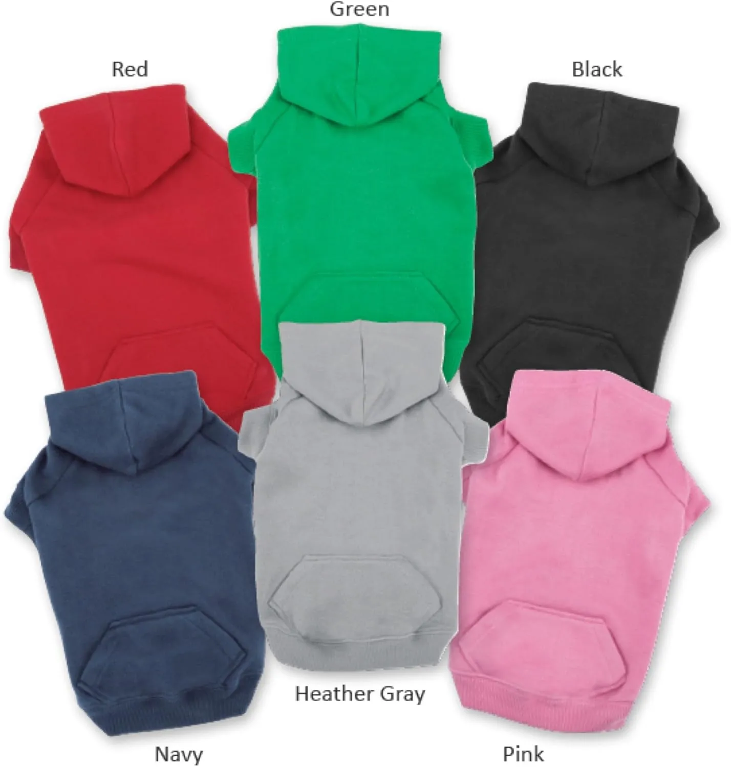 Basic Hoodie for Dogs, 8" XS, Red