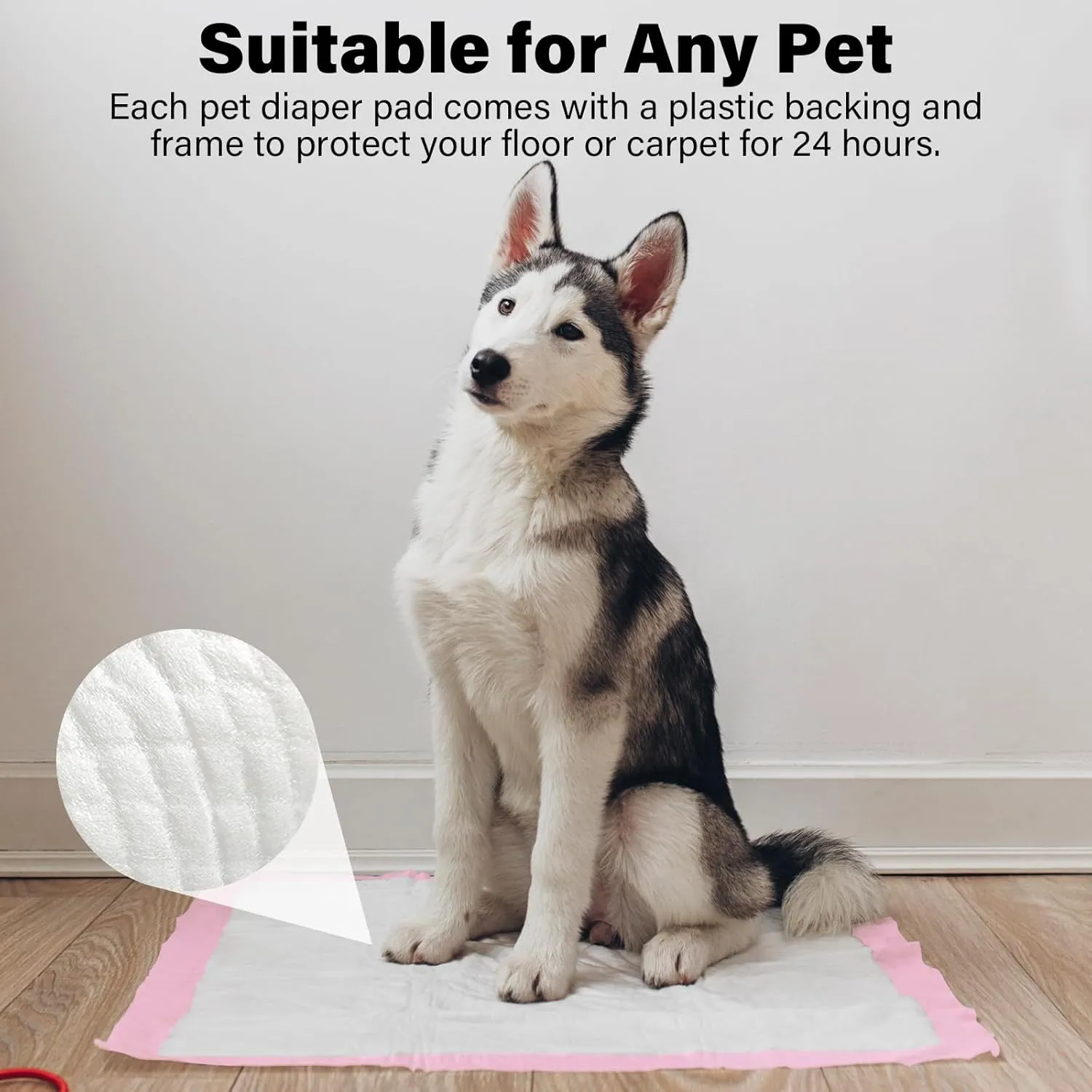 Basics Dog and Puppy Pee Pads with 4-Layer Leak-Proof and Quick-Dry Design for Potty Training, 13 x 17 Ultra Absorbent Disposable Changing Pads for Small Pets -Pink(25 Count)
