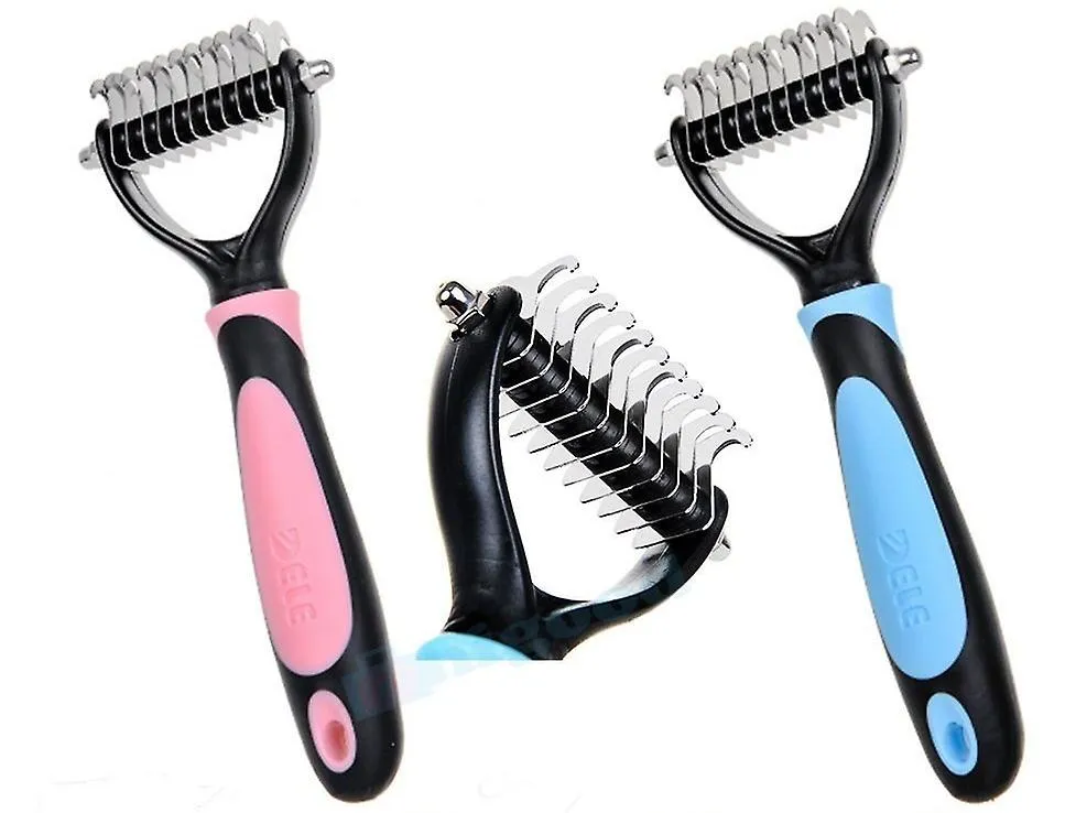 big blue Pet Fur Knot Cutter Dog Grooming Shedding Tools Cat Hair Removal Comb AZ10786