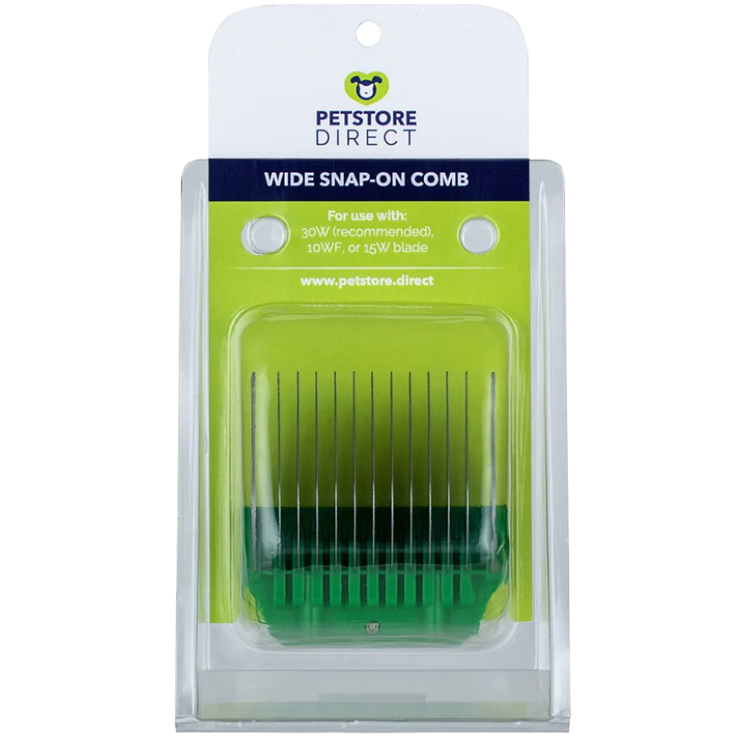 #C 7/8″ Green Wide Snap on Comb by PetStore.Direct