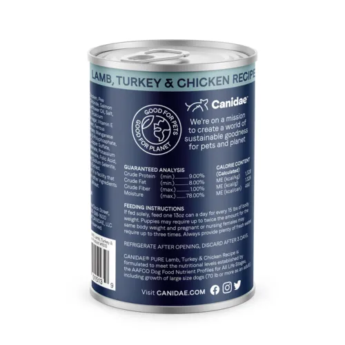 Canidae Grain Free Pure Lamb, Turkey & Chicken Wet Dog Food