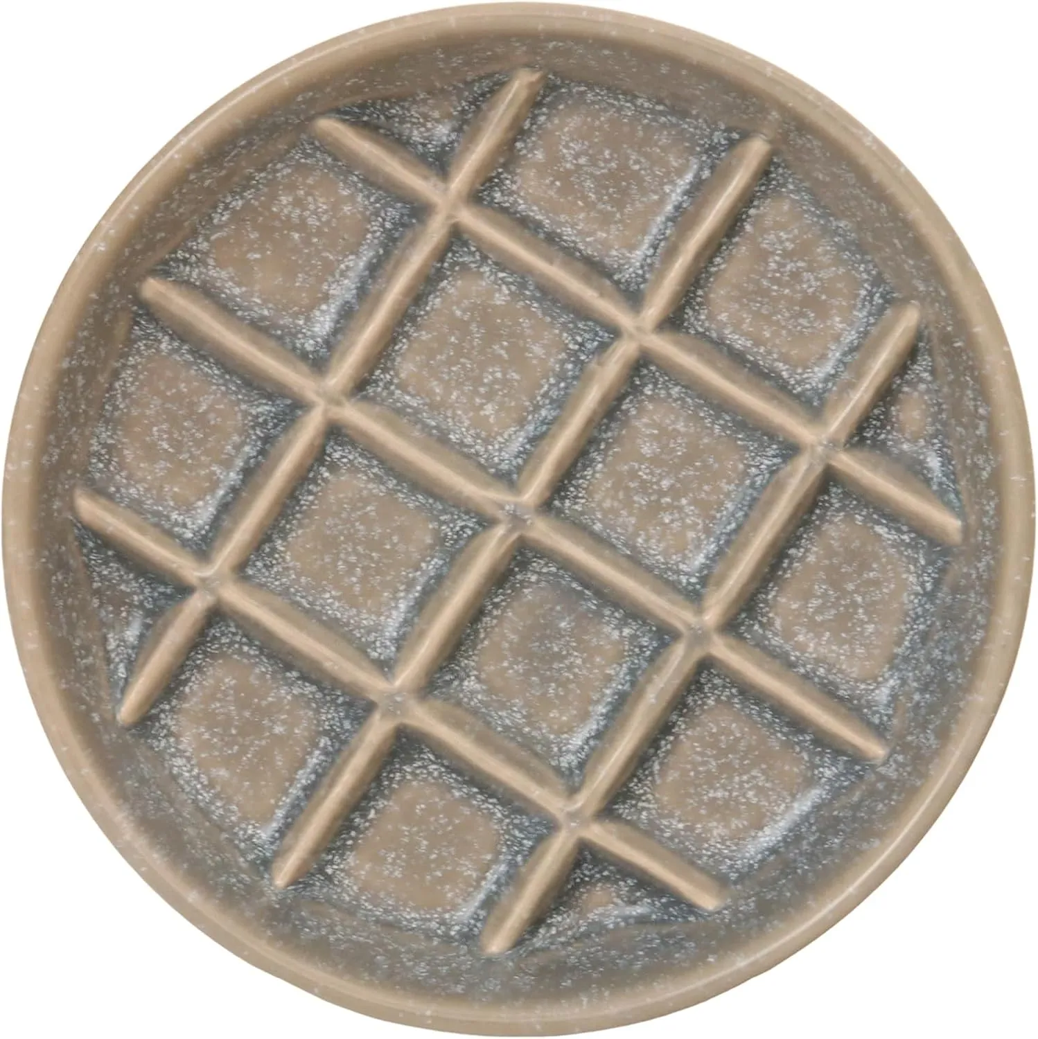 Ceramic Slow Feeder Bowls 6 Inch Shallow Whisker Friendly Food Bowls Grid Dishes Pet Plates for Cats and Puppies, Dishwasher Safe (Grey)