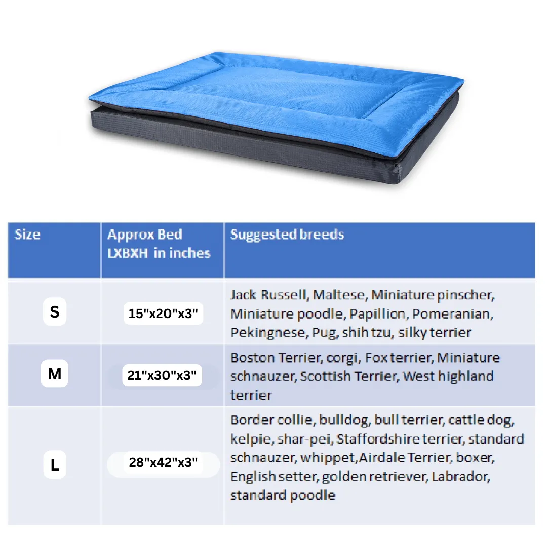 Chew Proof and Water repellent Two in one Dog Bed - Blue