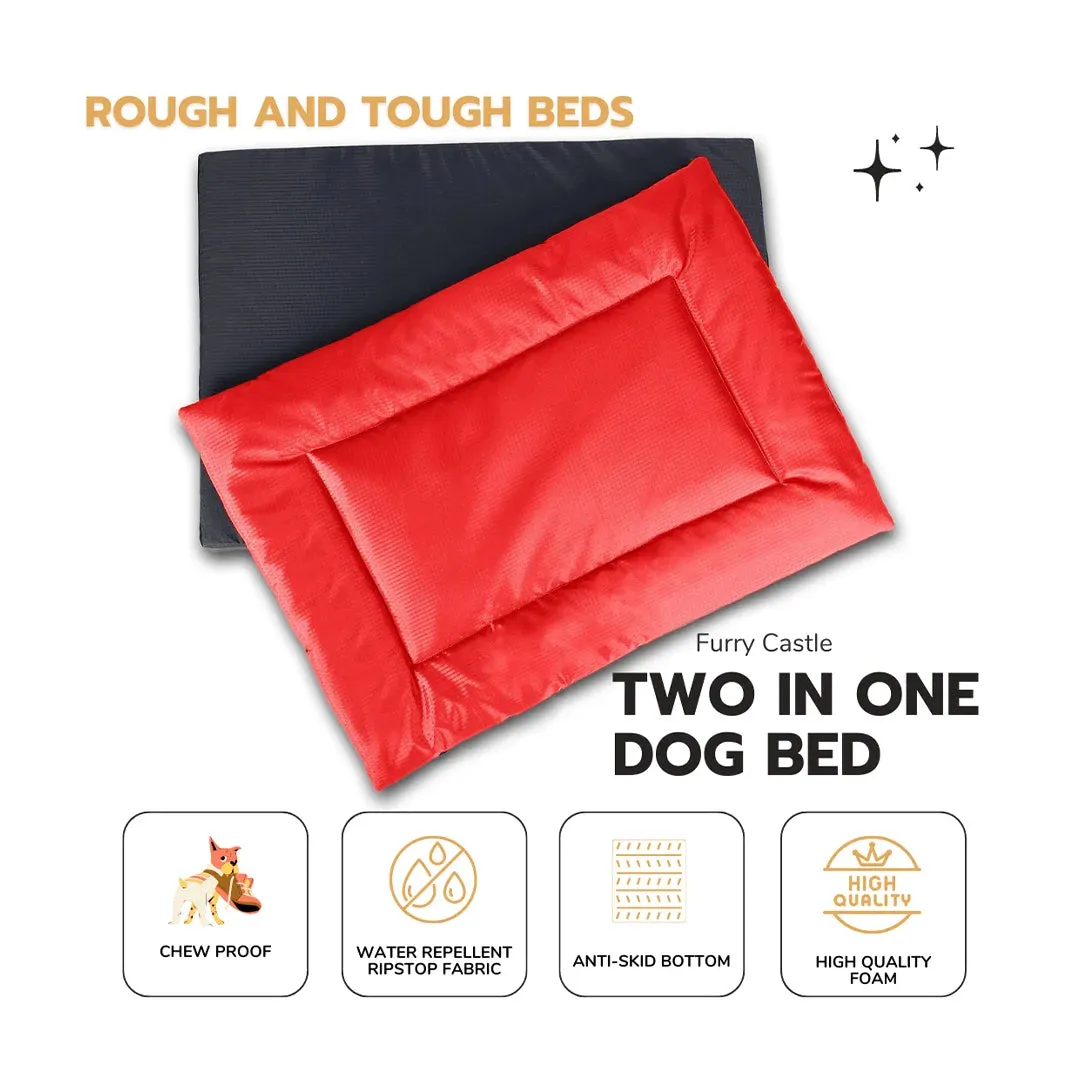 Chew Proof and Water repellent Two in one Dog Bed - Red