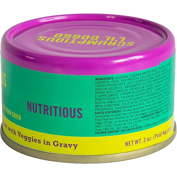 Chicken Duck & Veggie Dinner in Gravy - Wet Dog Food - Scrumptious