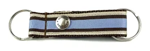 Chocolate/Periwinkle Stripe Snappy Keychain - 602