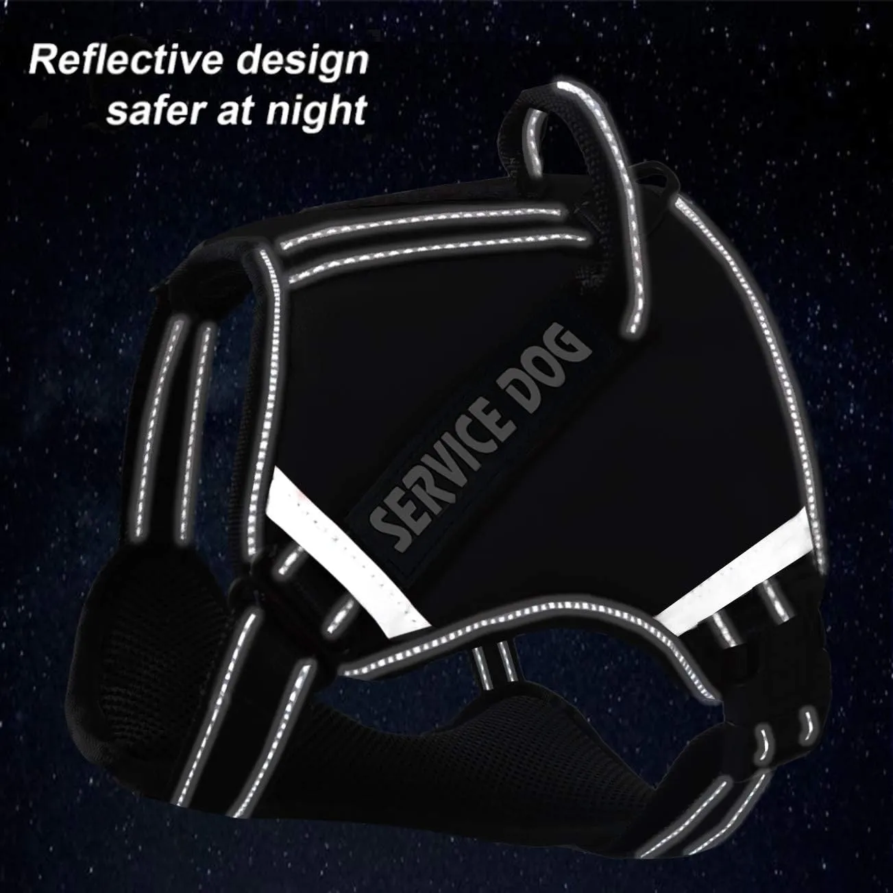 Cymiler Dog Harness,No-Pull Service Dog Harness with Handle,Adjustable Comfort Pet Dog Vest Harness for Outdoor Walking,3M Reflective Vest Easy Control for Small Medium Large Breed