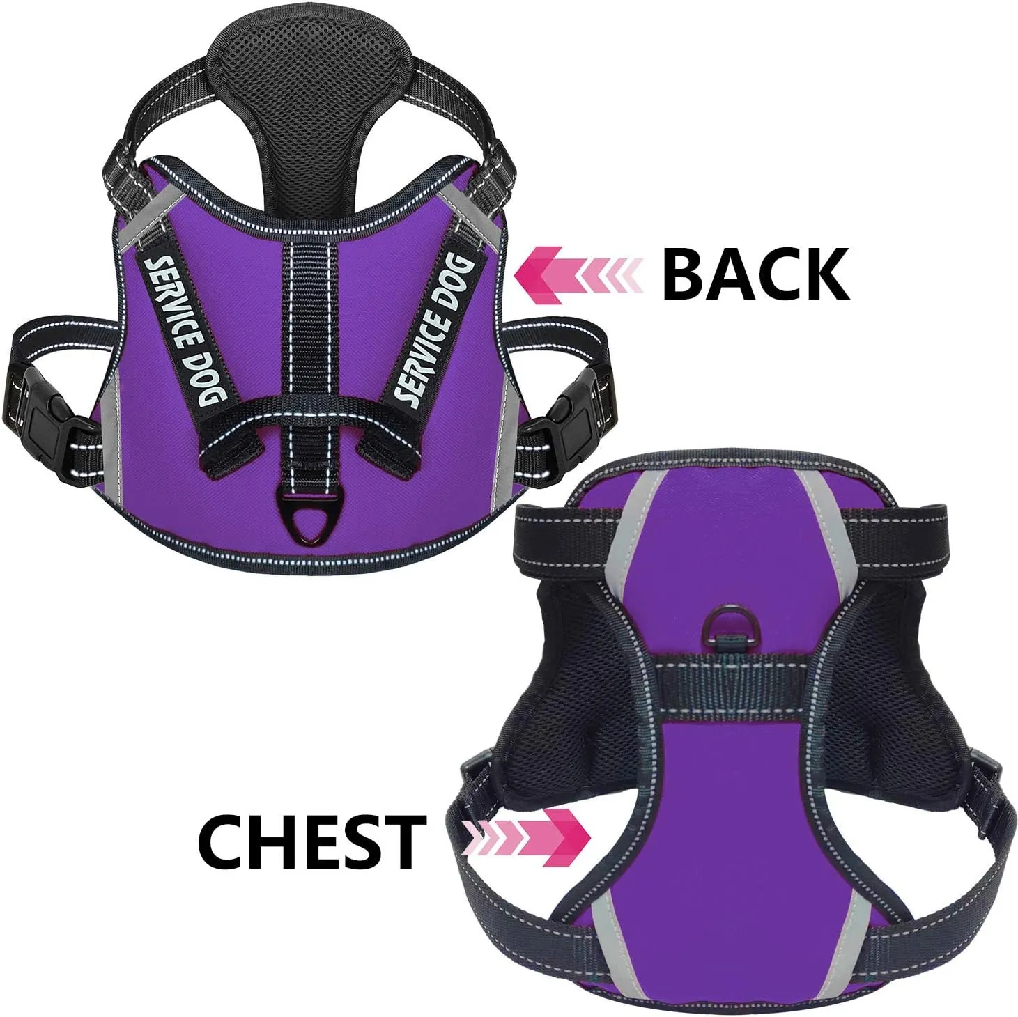 Cymiler Dog Harness,No-Pull Service Dog Harness with Handle,Adjustable Comfort Pet Dog Vest Harness for Outdoor Walking,3M Reflective Vest Easy Control for Small Medium Large Breed