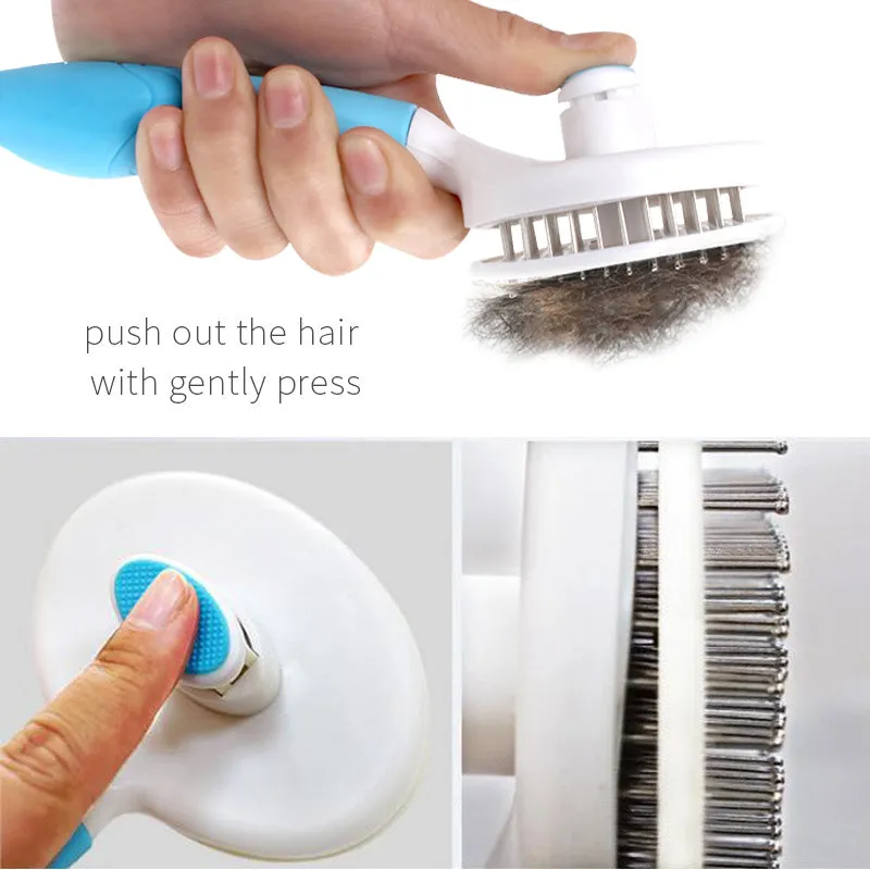 Dog Grooming Comb Brush Groomer Cat Pet Hair Removal Stainless Steel Shedding