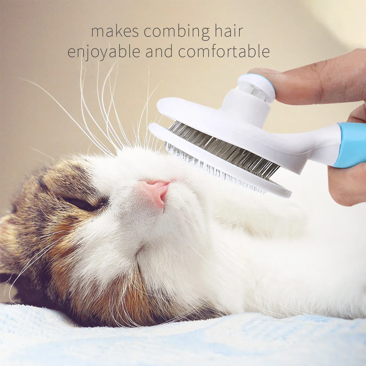 Dog Grooming Comb Brush Groomer Cat Pet Hair Removal Stainless Steel Shedding