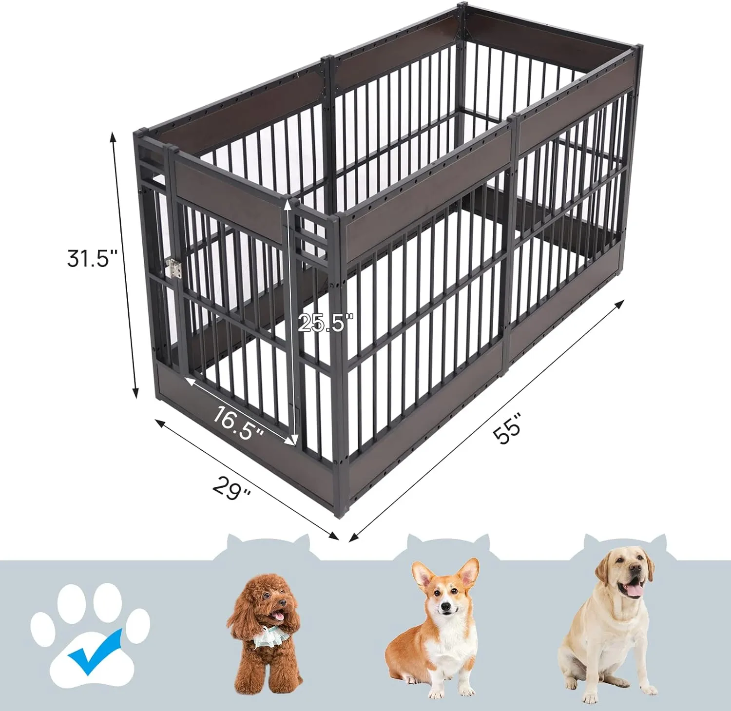 Dog Playpen, 31.5" Height Dog Pen Indoor, Heavy Duty, Safe and Sturdy, Furniture Style Puppy playpen