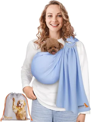 Dog Sling Carrier,Soft Carry Slings Front Pack for Small Puppies/Cats Under 15lbs,Adjustable Wrap,Anti Pet Anxiety,Easy Use,Hands Free