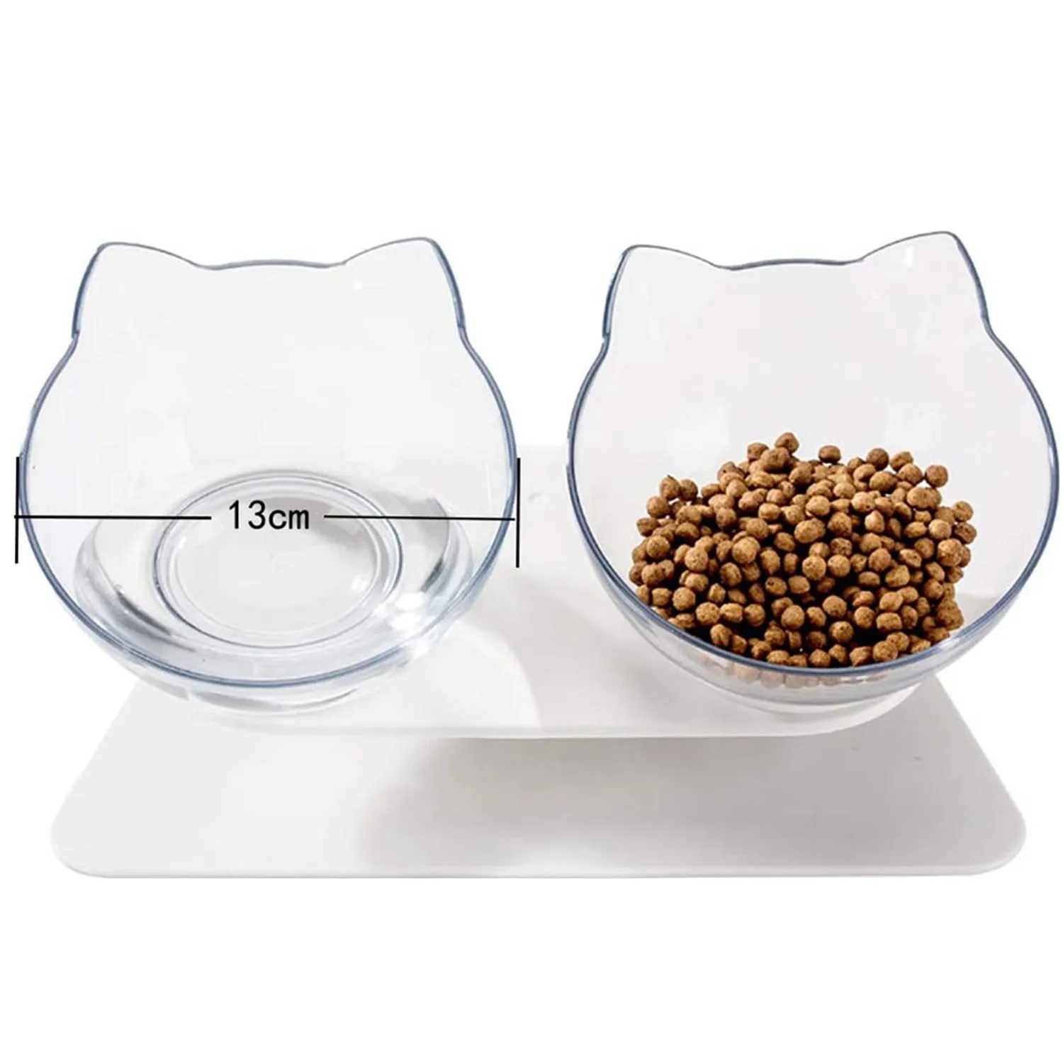 Double Elevated Cat Bowls with Raised Stand, Pet Food Water Feeder Bowl for Cats or Small Dogs