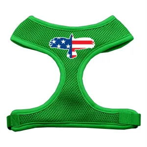 Eagle Flag  Screen Print Soft Mesh Harness Emerald Green Large
