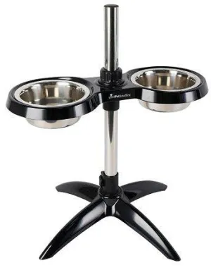 Elevated Adjustable Dog Bowl Black M/L