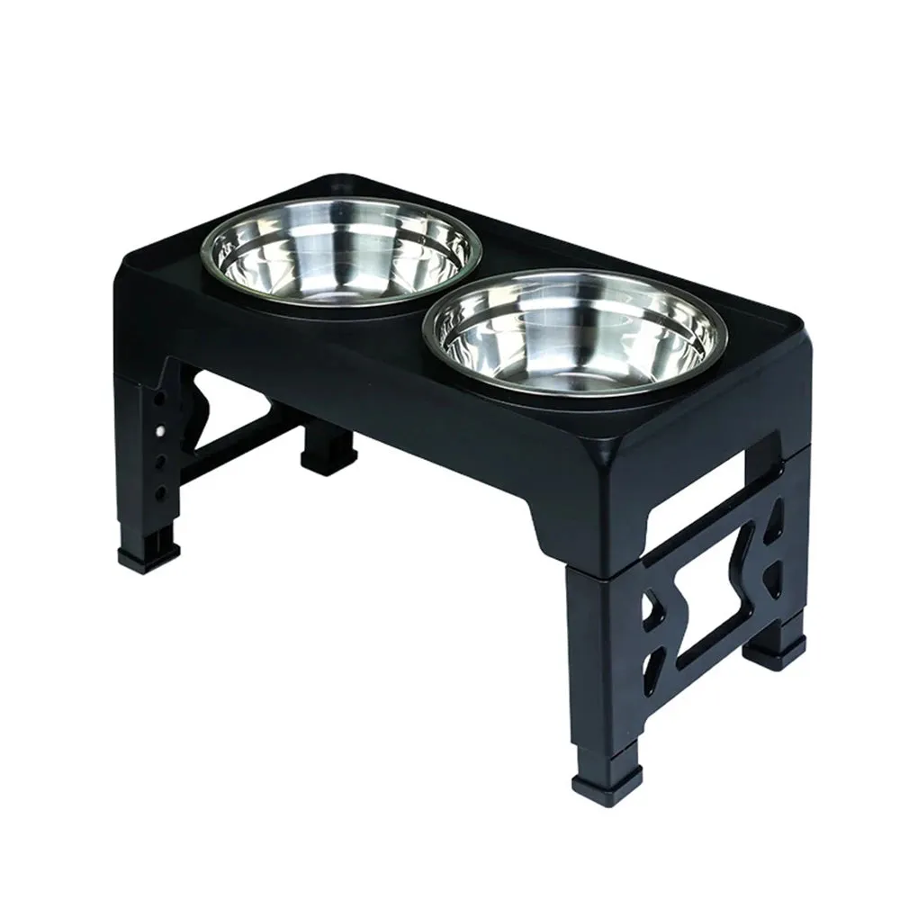 Elevated Dog Feeder Dogs Bowls Adjustable Raised