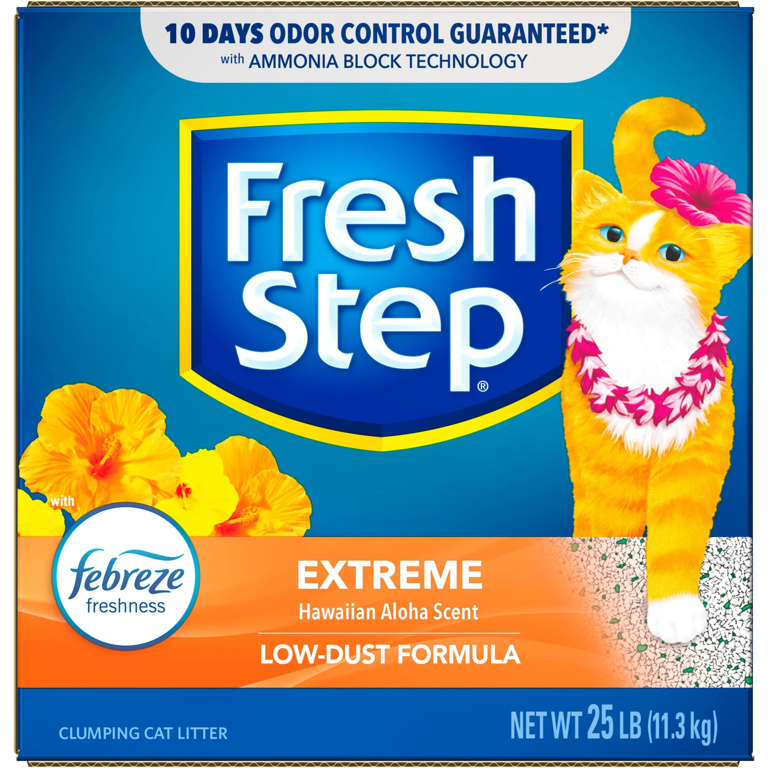 Fresh Step Extreme Hawaiian Aloha Scented Litter with Febreze, Clumping Cat Litter, 25 lb