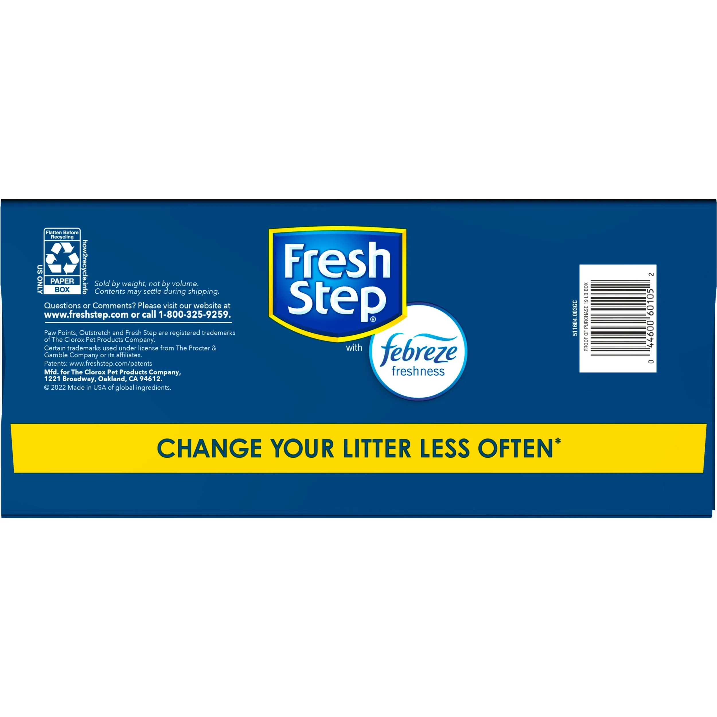 Fresh Step Outstretch Long Lasting Concentrated Litter with Febreze, Clumping Cat Litter, 19 lb