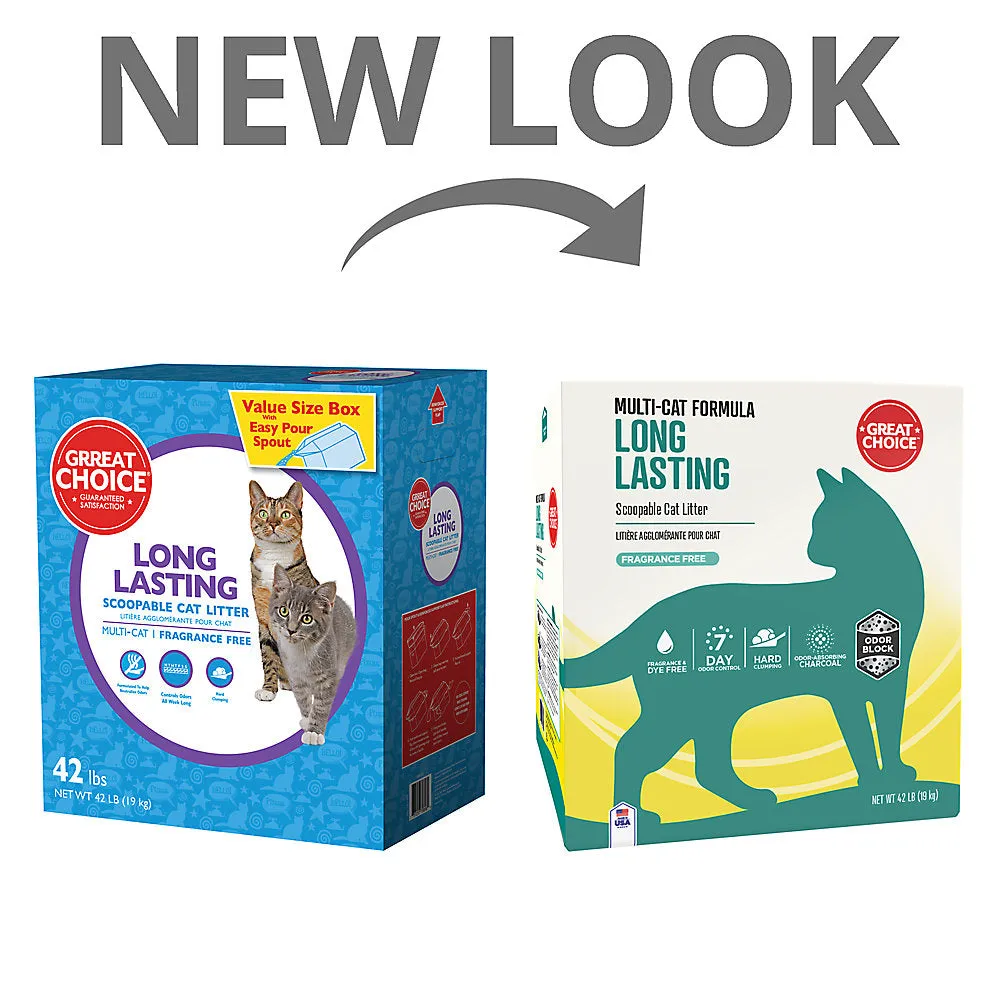 Great Choice® Long Lasting Clumping Multi-Cat Clay Cat Litter - Unscented