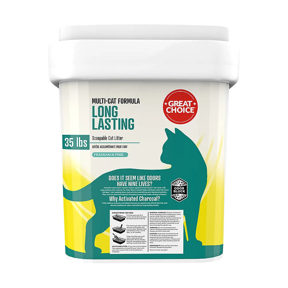Great Choice® Long Lasting Clumping Multi-Cat Clay Cat Litter - Unscented