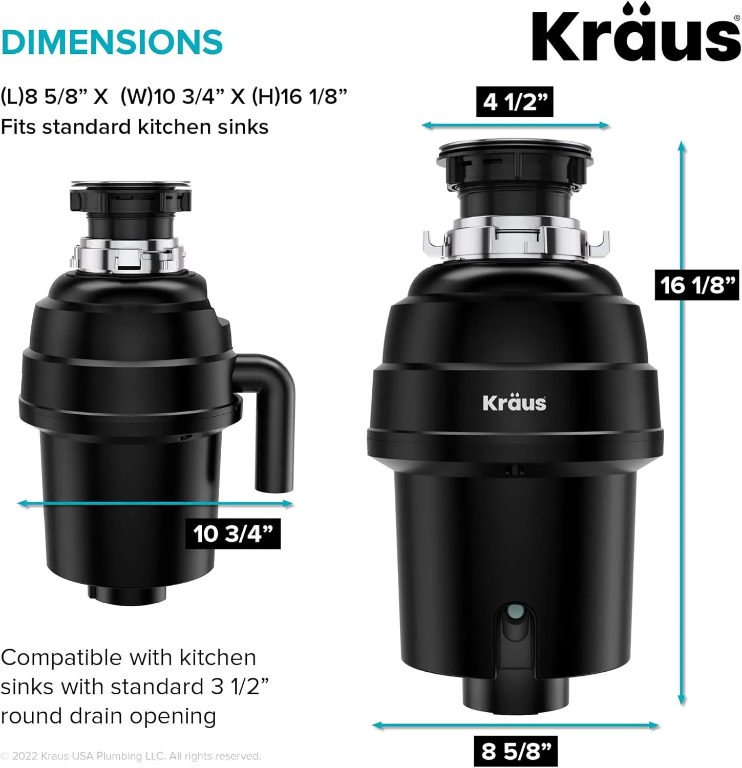 Kraus KGUW2-33MB-100-100, Bellucci Workstation 32 in. Undermount Granite Composite Single Bowl Kitchen Sink in Metallic Black with WasteGuard 1 HP Continuous Feed Garbage Disposal and Accessories