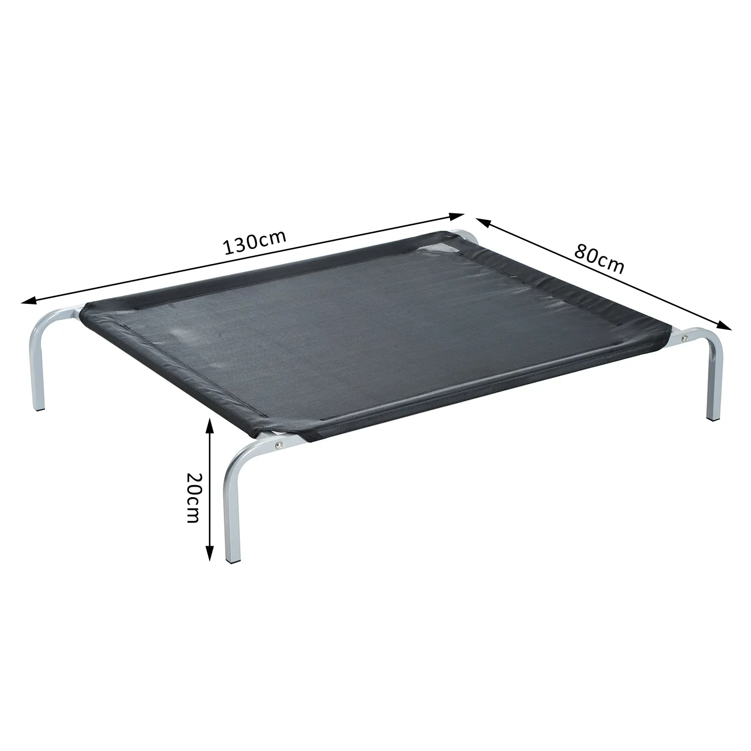 Large Dogs Portable Elevated Fabric Bed for Camping Outdoors Black