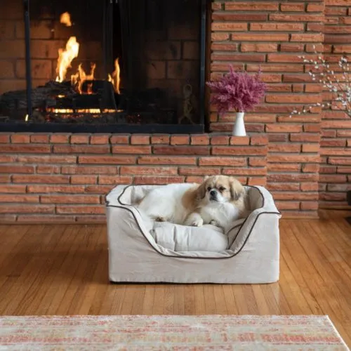 Luxury Square Dog Bed With Microsuede in Many Colors