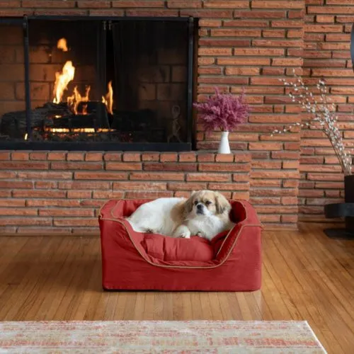 Luxury Square Dog Bed With Microsuede in Many Colors