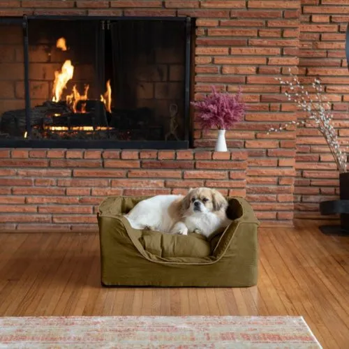 Luxury Square Dog Bed With Microsuede in Many Colors