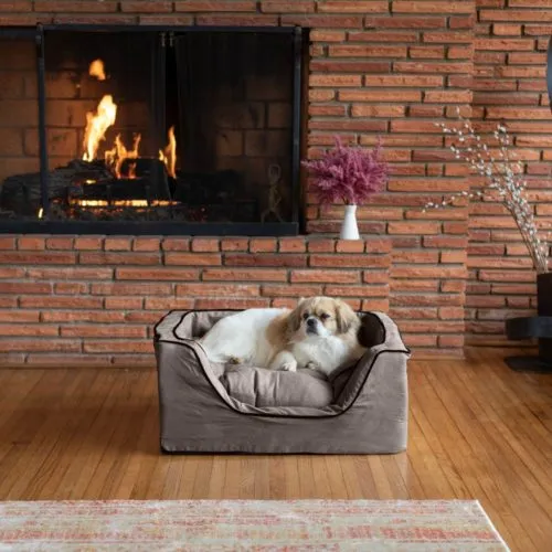 Luxury Square Dog Bed With Microsuede in Many Colors