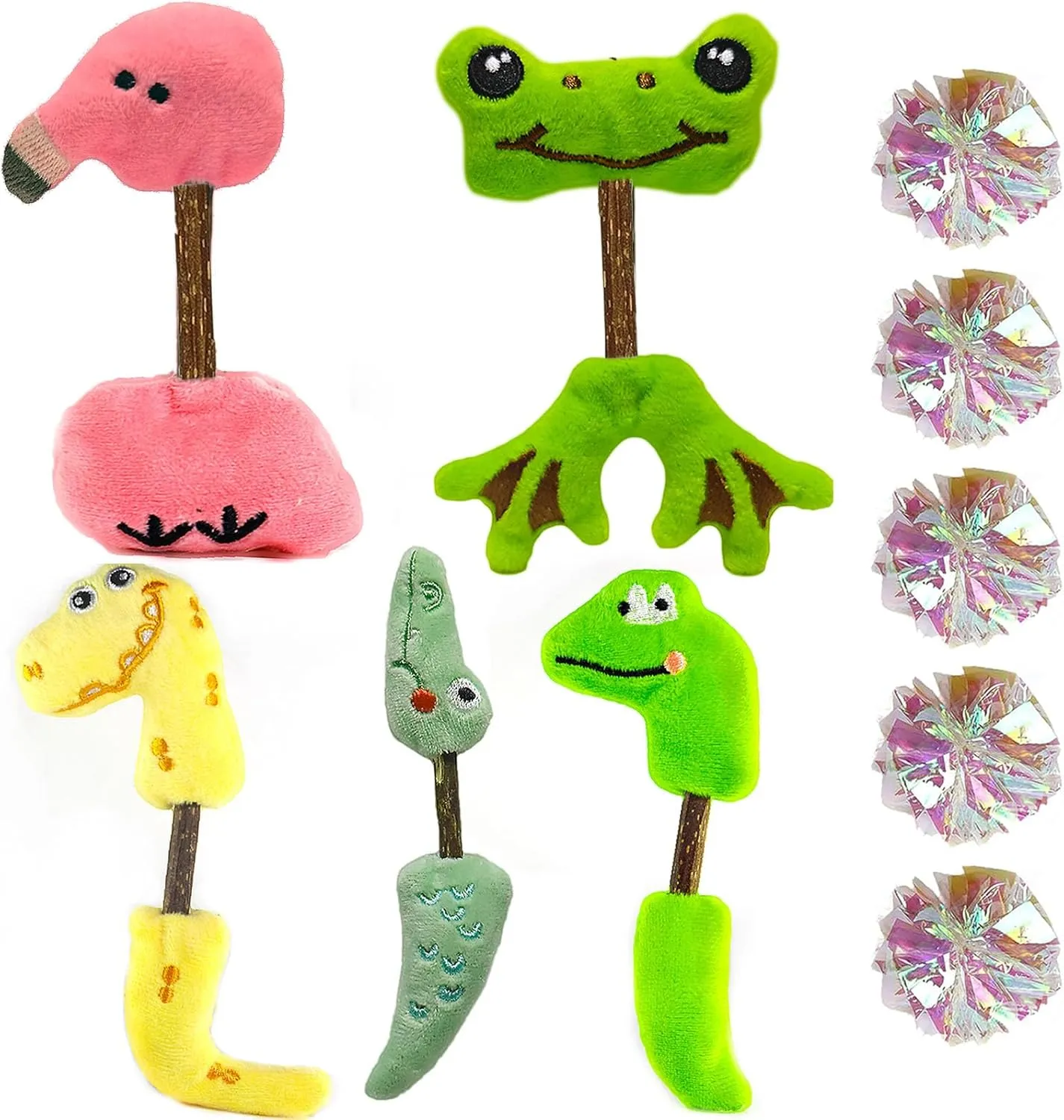Matatabi Silvervine Sticks Cat Toys for Indoor Cats, Cat Dental Toy for Kitten Teeth Cleaning, Crinkle Sound Catnip Toys