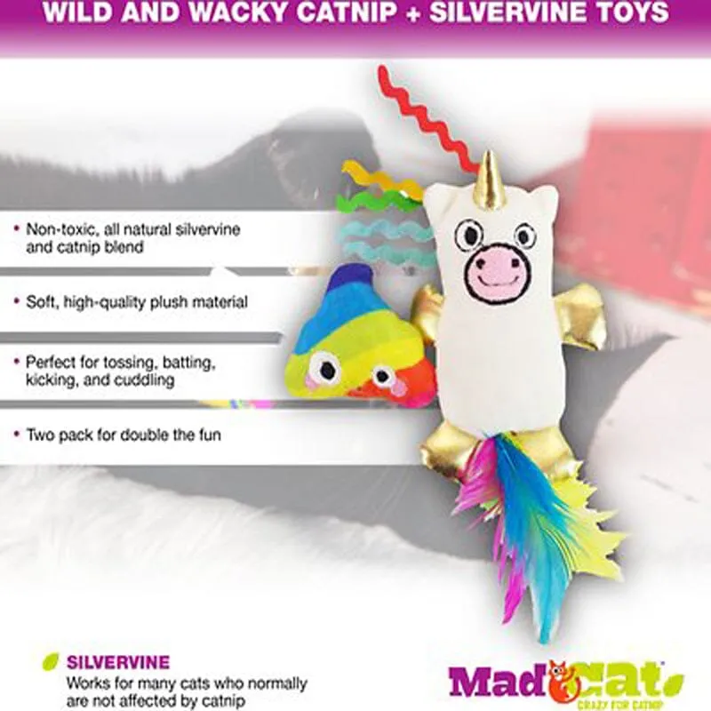 Mewnicorn & Rainbow Poop Catnip & Silvervine Cat Toy-2 Pack