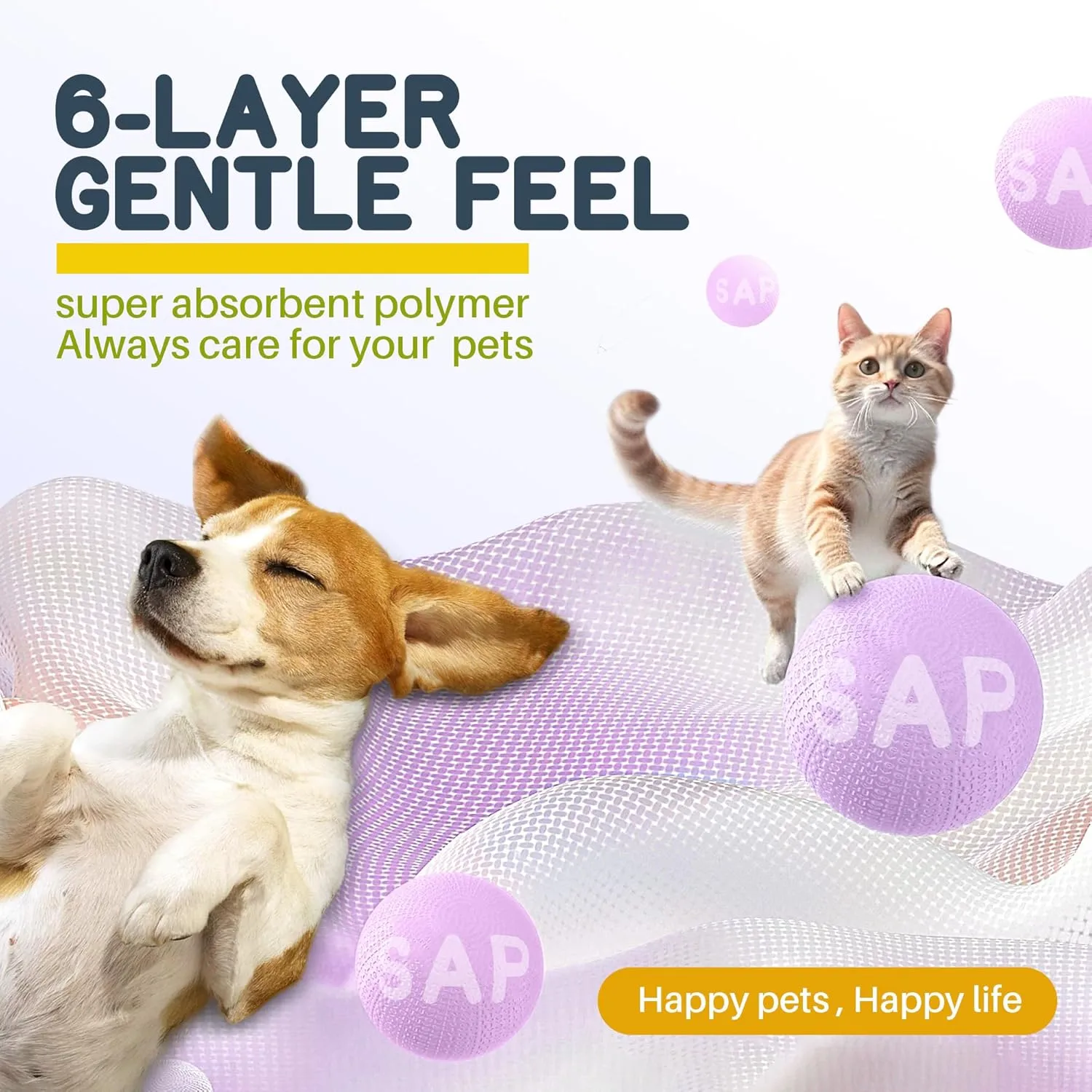 MoMoCo Puppy Pads 22 x 22 - 60 Count Disposable Dog Pee Pads, Super Absorbent & Leakproof Quick Drying Puppy Training Pads for Dogs (Lavender Purple)