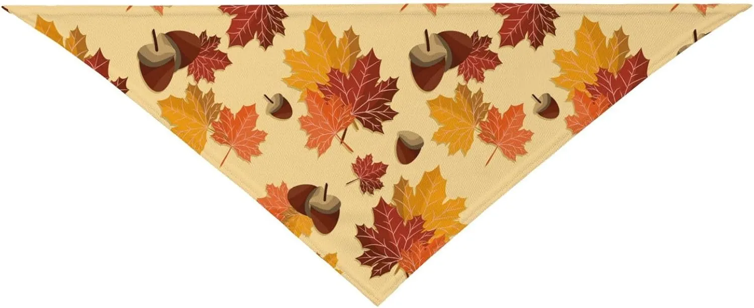 Multicolor Geometric Fall Dog Kerchief Bandana, One Size, Polyester, Tie Closure, Hand Wash Gently