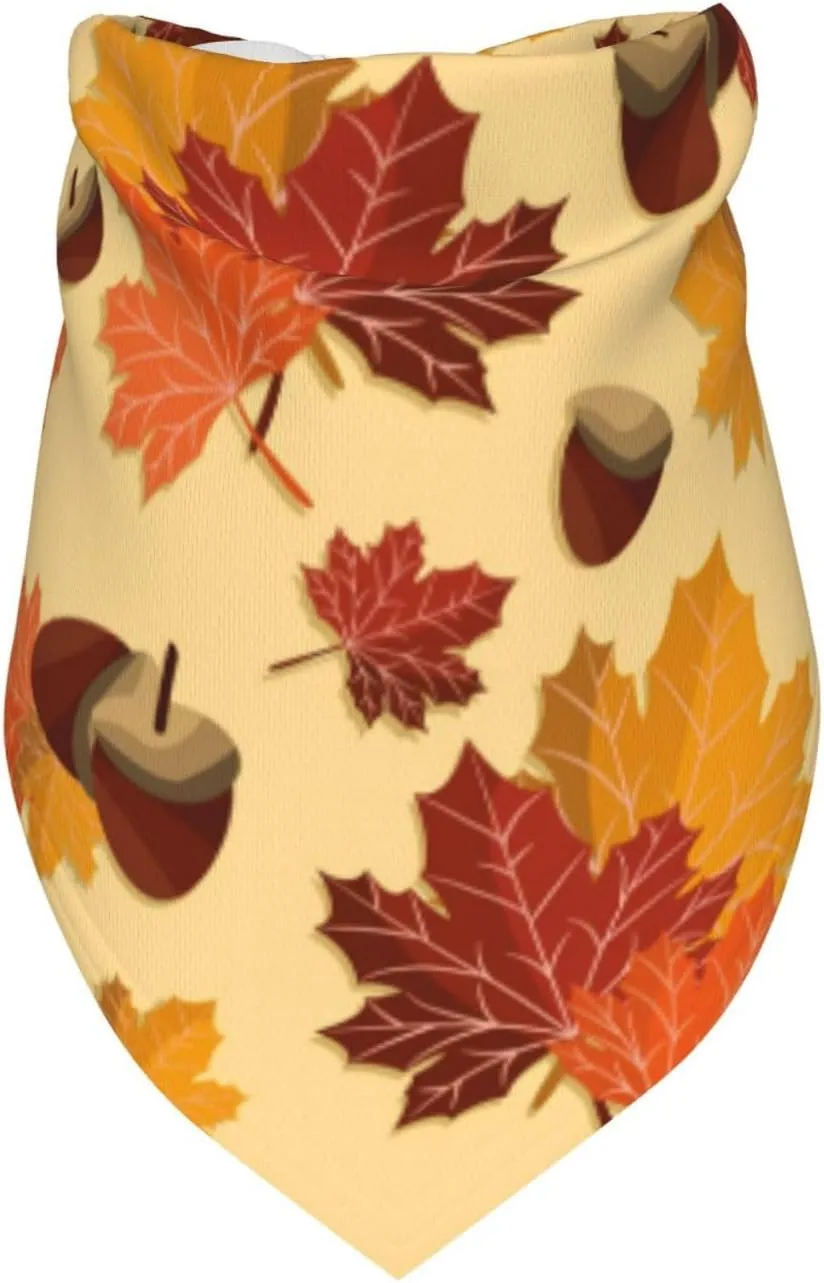 Multicolor Geometric Fall Dog Kerchief Bandana, One Size, Polyester, Tie Closure, Hand Wash Gently