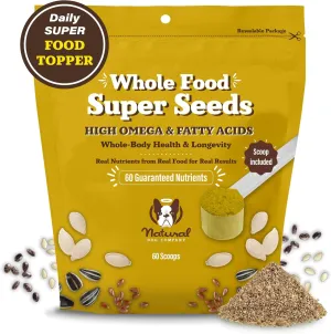 Natural Dog Company Super Seeds Food Topper, Omega-Rich, Natural Dog Multivitamin, Superfood Supplement, Dog Coat and Skin Health, Grain-Free Supplement, Daily Nutrition Boost, 8 Oz