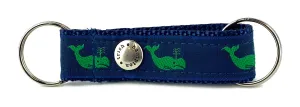 Navy/Green Whales Snappy Keychain - 750