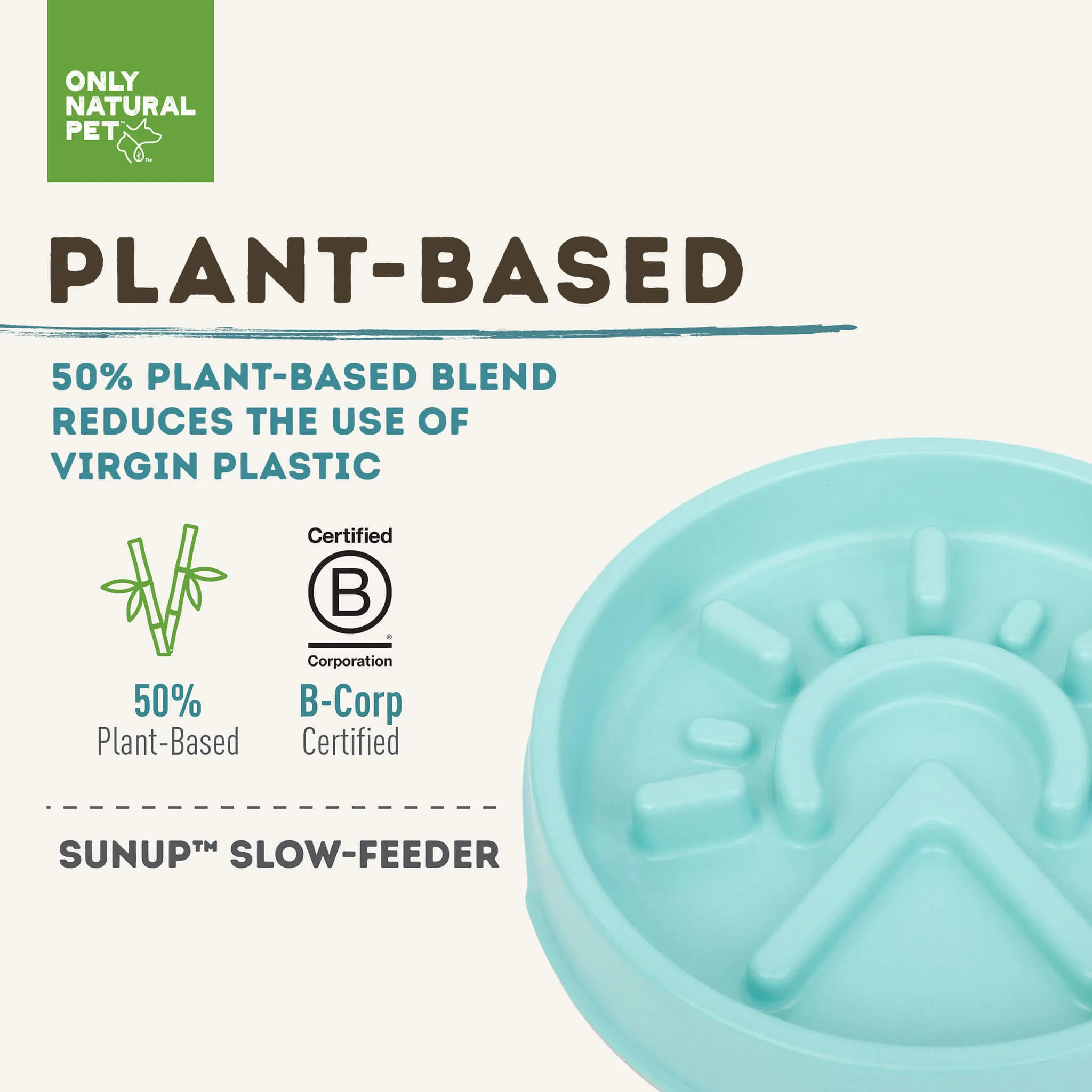 Only Natural Pet Sunup Eco-Friendly Slow-Feeder Dog Bowl