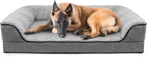 Orthopedic Dog Bed, Bolster Couch for Large Dogs, Removable Washable Cover Pet Bed, Foam Nonskid Dog Mat