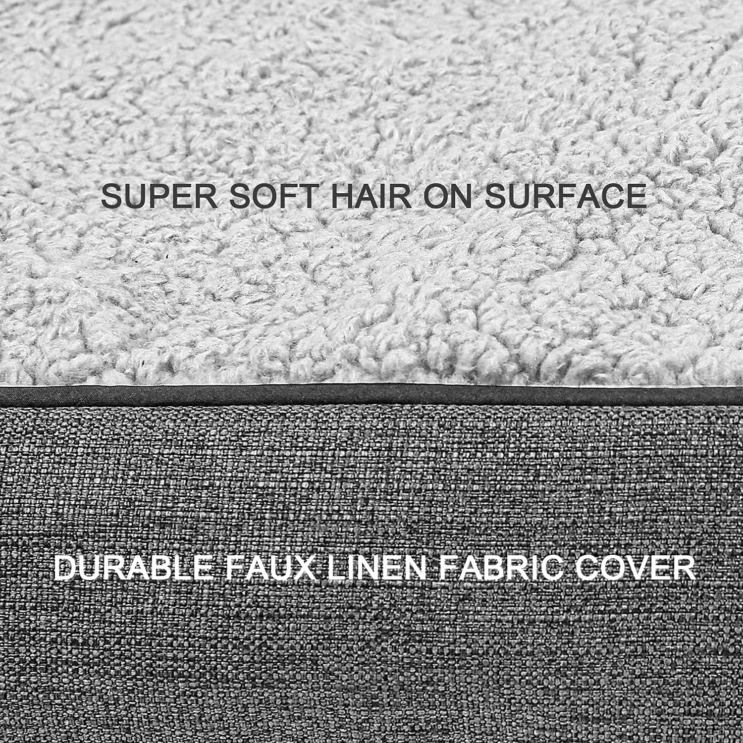 Orthopedic Dog Bed, Bolster Couch for Large Dogs, Removable Washable Cover Pet Bed, Foam Nonskid Dog Mat