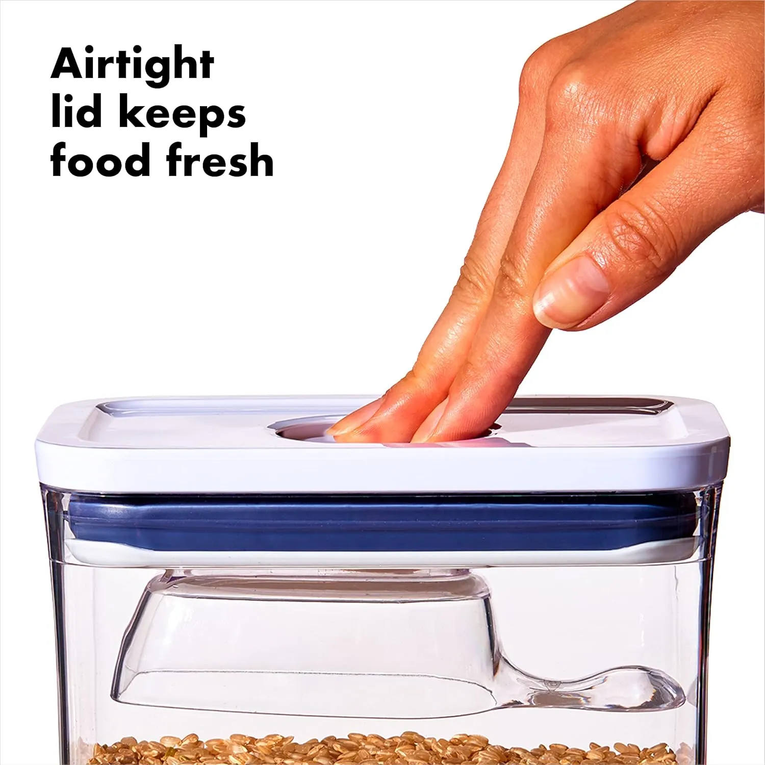 OXO Good Grips Pet POP Container  6.0 Qt/5.7 L with Half Scoop |Ideal for up to 6.5lbs of Dog Food or 4.5lbs of Cat Food | Airtight Dog and Cat Food Storage Container | BPA Free, Clear