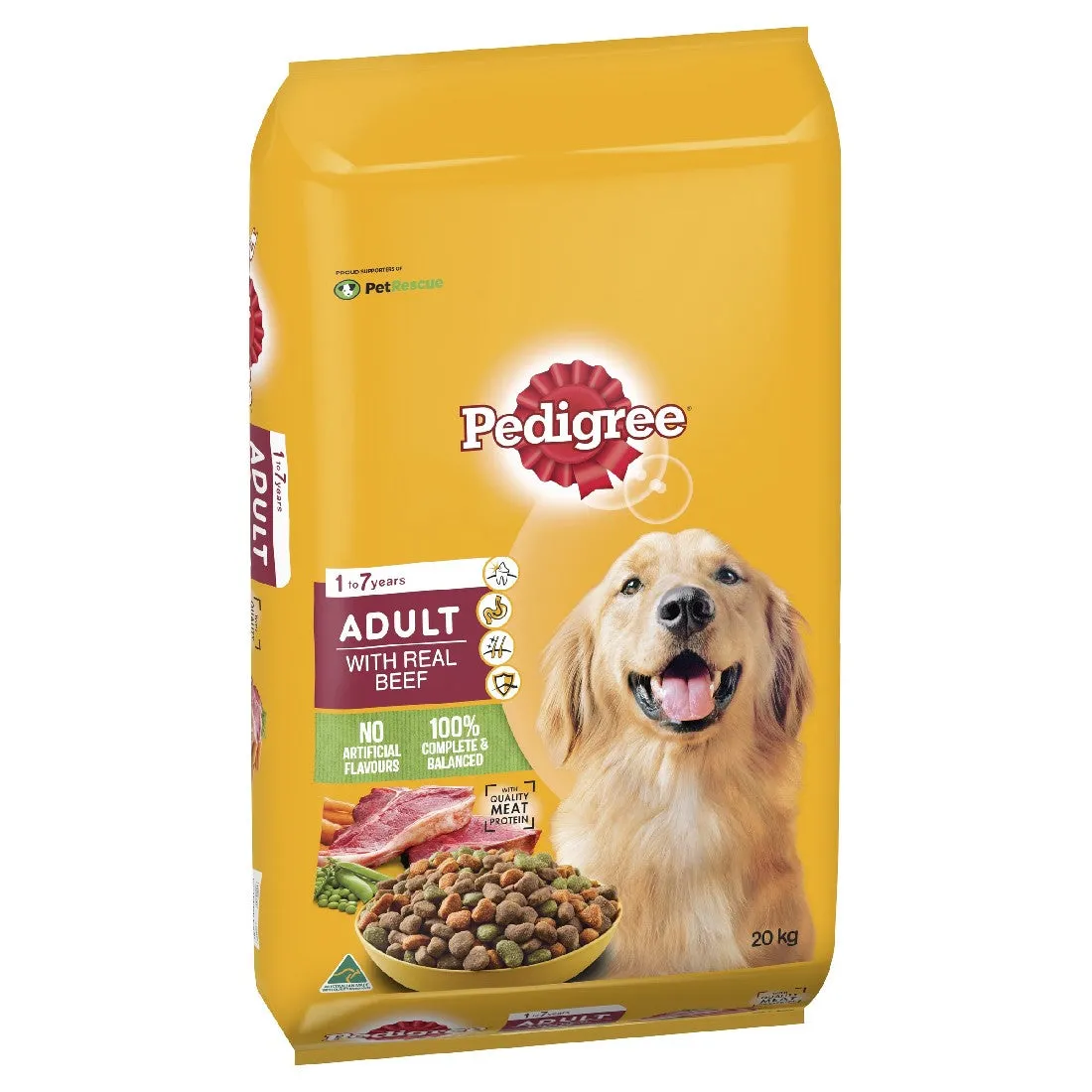 Pedigree Adult Dry Dog Food With Real Beef 20kg * Store Pick Up Or Local Delivery Only *