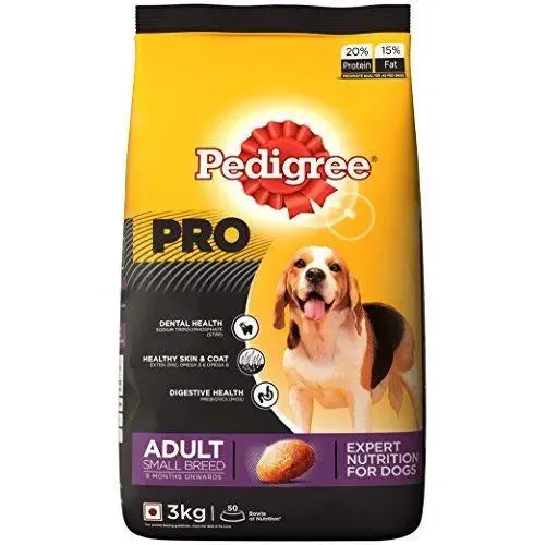 Pedigree Pro Expert Nutrition Dry Food for Adult Small Breed Dogs, Chicken, 3 kg
