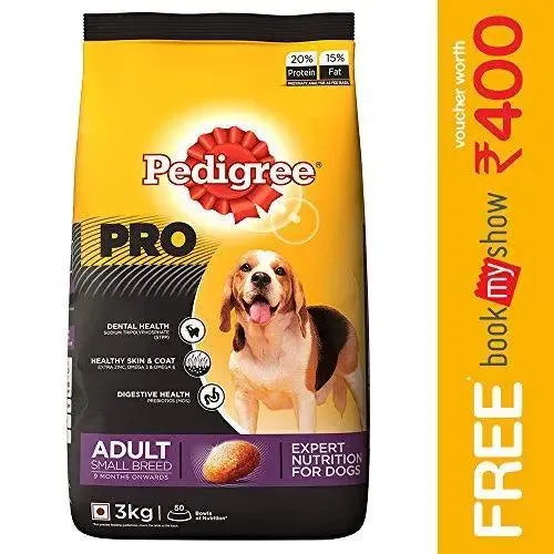 Pedigree Pro Expert Nutrition Dry Food for Adult Small Breed Dogs, Chicken, 3 kg