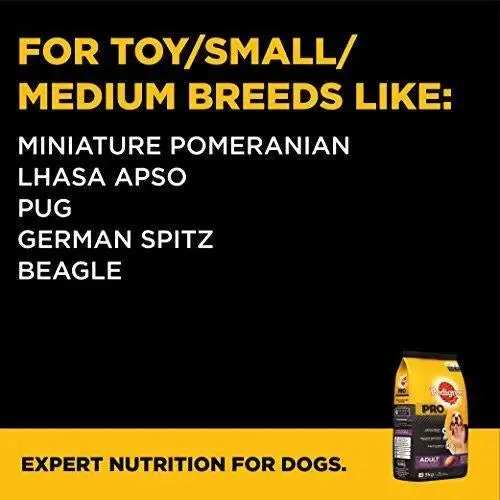 Pedigree Pro Expert Nutrition Dry Food for Adult Small Breed Dogs, Chicken, 3 kg
